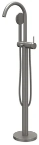 IVY Nexus Badthermostaatkraan - opbouw - met wegdraaibare baduitloop - met omstel - cooltouch - Geborsteld metal black PVD 6303006