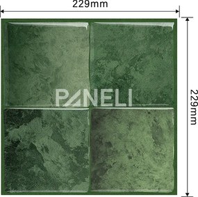 Tegelsticker Vierkant Groen - 23 cm x 23 cm x 0.11 cm | 0.07 kg | Paneli zelfklevende steenstrips