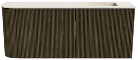 Mondiaz Joya DLux 100cm toiletmeubel ronding links shadow met wastafel faye rechts zonder kraangat meli