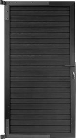 Tuindeur composiet Rhombus Double zwart met zwart aluminium frame compleet (90 x 180 cm)