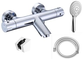 Adema Sparkle 2.0 thermostatische bad-/douchekraan - handdouche - 3 standen - met houder - inclusief doucheslang - chroom SW696250 / SW496806 / SW496819 / SW496814