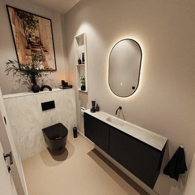 MONDIAZ TURE-DLUX 120cm toiletmeubel Urban. EDEN wastafel Ostra positie midden. Zonder kraangat. TUREDX120URBM0OST