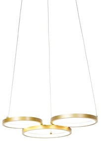 Hanglamp goud incl. LED 3-staps dimbaar 3-lichts - Rondas