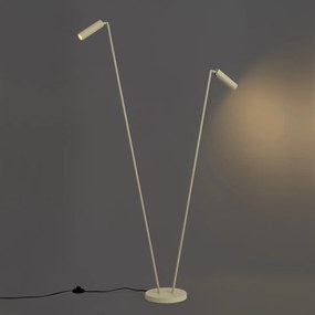 Moderne vloerlamp beige 2-lichts GU10 35mm - Thomas