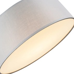 Stoffen Plafondlamp grijs 40 cm incl. LED - Drum LED Modern rond Binnenverlichting Lamp