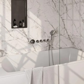 BRAUER Stripe Thermostatische Badkraan - SET 02 - inbouw - uitloop - 3-standen handdouche - doucheslang - wandaansluitbocht - chroom 5-CE-358