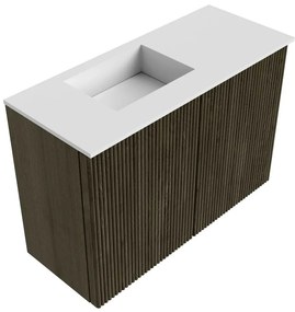 Mondiaz Joya 60cm toiletmeubel shadow met wastafel faye links zonder kraangat talc