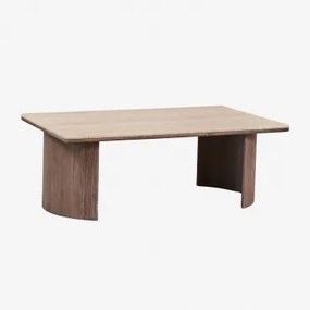 Rechthoekige Salontafel 110x70 Cm In Travertijn En Acaciahout Casilda Travertine - Sklum