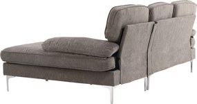 Jörn Reims Sofa - Bank met Chaise Longue - 3-Zitsbank - Grijs Stof - Jorn