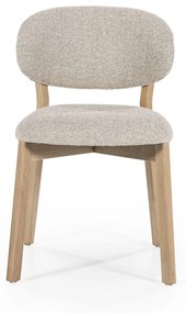 Eleonora Mikky Luxe Eetkamerstoel Eiken Taupe En Stof