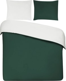 Dekbedovertrek Percal– 100% percal katoen – 140×200/220 – groen/wit