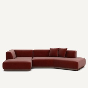 Linker open hoekbank fluweel, Jacopo