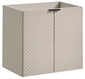 Comad Viva Cashmere badkamermeubel 60cm taupe met 2 deuren en wit toppaneel