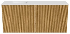 Mondiaz Joya 90cm toiletmeubel oak met wastafel faye links zonder kraangat talc