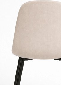 Set 4 Teok Black Stoffen Stoelen