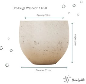 Pot Jumbo Orb Beige Washed