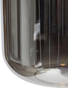 Hanglamp zwart met goud en smoke glas incl. 4 PUCC - Zuzanna