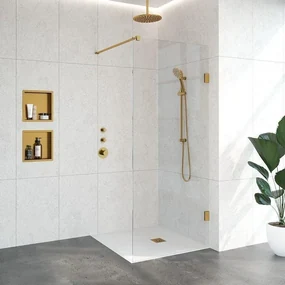 BRAUER Void inloopdouche helder glas 90x200 incl. glascoating PVD goud geborsteld GS-VOI1H90200GG