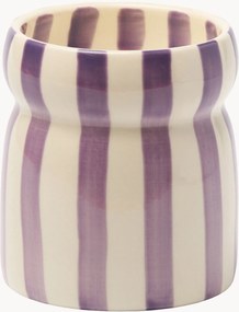 Gestreepte geurkaars Purple (Waikiki Waters) van keramiek