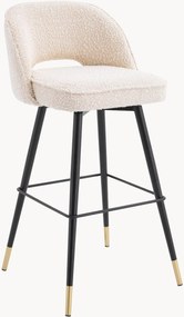 Bouclé barstoelen Cliff, 2 stuks
