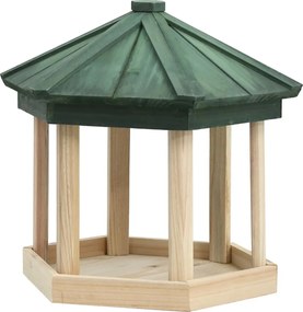vidaXL Vogelvoeder achthoekig 33x30 cm massief vurenhout