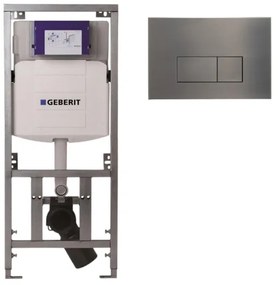 Geberit Inbouwreservoir UP320 met QeramiQ metal bedieningsplaat - dualflush - rechthoekige knoppen - metaal gunmetal SW706199 0701131