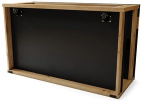 LUSSO Zwart Mat/Artisan Eik - MODERNE SALONTAFEL MET VERHOOGD BLAD + OPBERGRUIMTE + SCHAP (OP WIELEN!)