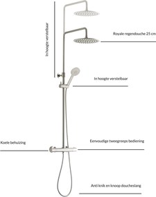 Ben Lavion 250 Cool regendoucheset met 4 straalsoorten Ø25cm RVS-look
