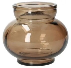 Bolvormige vaas, gerecycled glas, bruin,Ø11 cm