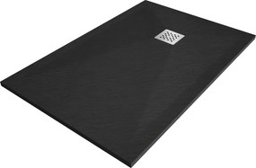 Mexen Stone+ rechthoekige composiet douchebak 90 x 70 cm, zwart - 44707090