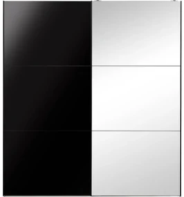 Goossens Kledingkast Easy Storage Sdk, 203 cm breed, 220 cm hoog, 1x 3 paneel glas schuifdeur li en 1x 3 paneel spiegel schuifdeur re