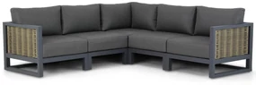 Hoek loungeset 5 personen Aluminium/wicker Grijs Santika Furniture Santika
