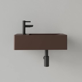 Sanigoods Luko fontein 40x22cm links met kraangat choco bruin