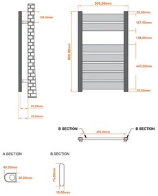 Eastbrook Santero handdoekradiator 50x80cm 249W chroom