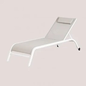 Verstelbare Ligstoel Met Kussen Therys Zand Grijs - Sklum