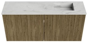 Mondiaz Joya DLux 90cm toiletmeubel dusk met wastafel faye rechts 1 kraangat opalo