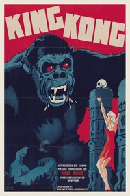 Kunstdruk King Kong (Vintage Cinema / Retro Movie Theatre Poster / Horror & Sci-Fi), (26.7 x 40 cm)