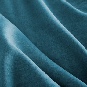 Verduisteringsgordijn van gewassen linnen, leren lussen, Private