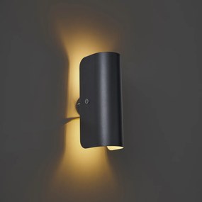 Moderne wandlamp zwart 2-lichts - Gotthard