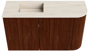 Mondiaz Joya DLux 70cm toiletmeubel ronding rechts ruby met wastafel faye links 1 kraangat meli