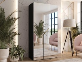 Kledingkast Hartford 600, Gouden, Zwart, 202x100x52cm, 67.3 kg, Kledingkast deuren: Met scharnieren
