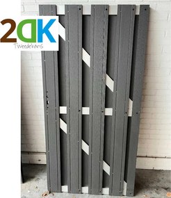 Tweedekans - Tuindeur composiet Stijl antraciet met blank alu frame incl. beslag (100 x 180 cm)