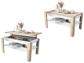 ASTI-P Sonoma eiken/wit mat - moderne salontafel met liftblad