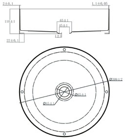 Differnz Diablo waskom 40cm chroom mat