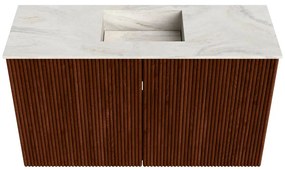 Mondiaz Joya DLux 70cm toiletmeubel ruby met wastafel faye midden zonder kraangat ostra