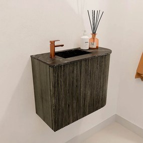 Mondiaz Joya DLux 50cm toiletmeubel ronding rechts shadow met wastafel faye links 1 kraangat lava