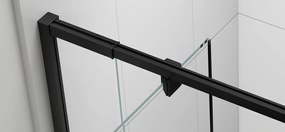 Polysan Easy Black douche draaideur helder glas 90x190cm zwart mat