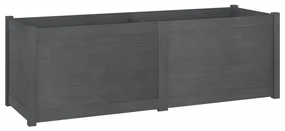 vidaXL Plantenbak 150x50x50 cm massief grenenhout grijs