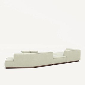 Open bank met hoek links met voetensteun in stonewashed fluweel, JACOPO