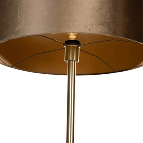 Vloerlamp messing met velours kap brons 50cm - Simplo Klassiek / Antiek E27 rond Binnenverlichting Lamp